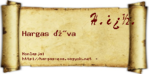 Hargas Éva névjegykártya